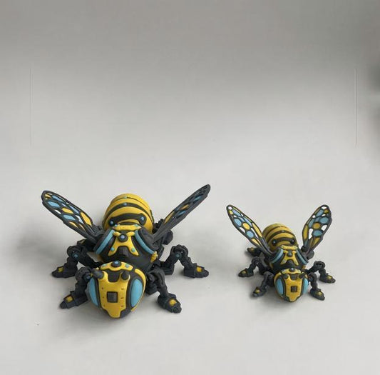 3D Printed Large Rainbow Mechanical Bee Figurine