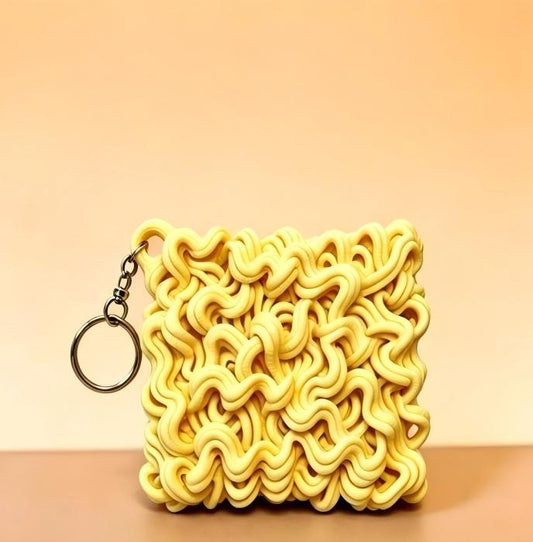 3D-printed instant noodle keychain charm