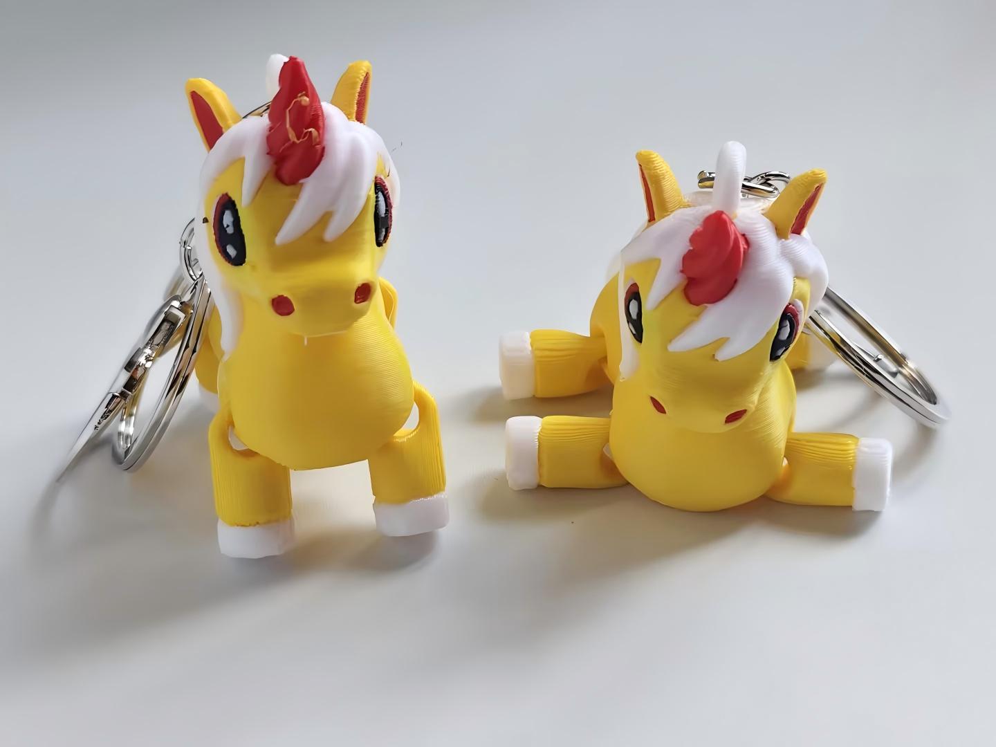 3D printed unicorn keychain