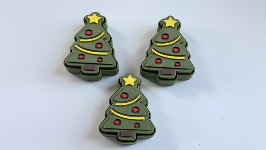 3D-printed Christmas-themed keycap-style clicker