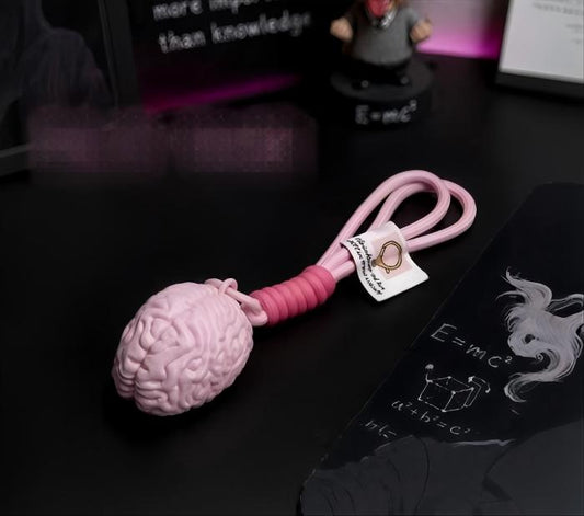3D-printed realistic brain keychain charm