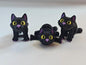 3D printed black and purple kitten figurine