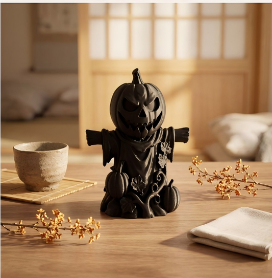 3D printed pumpkin scarecrow figurine
