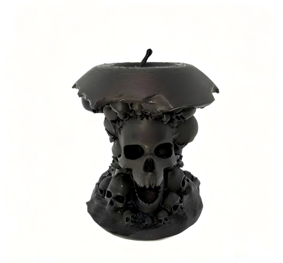 3D printed viral skull-apple "forbidden fruit" figurine