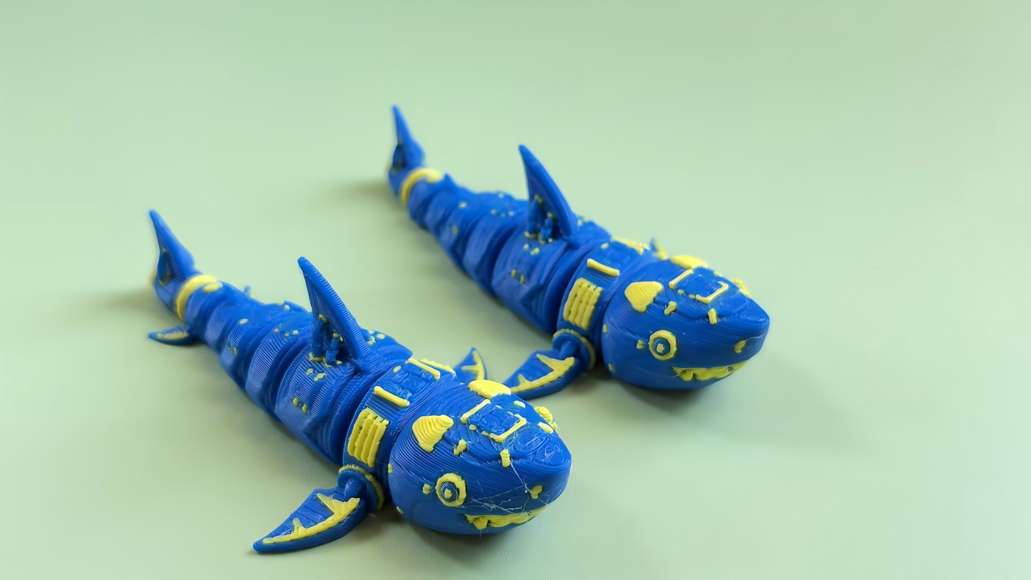 3D Printed Mechanical Shark Figurine