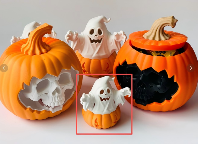 3D-Printed Pumpkin ghost Ornament