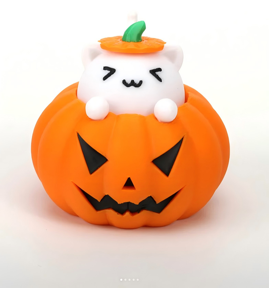 3D-Printed Halloween cute cat  Pumpkin Ornament