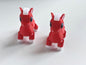 3D-printed articulated red pony figurine