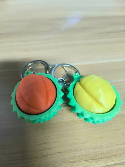3D-printed durian keychain charm