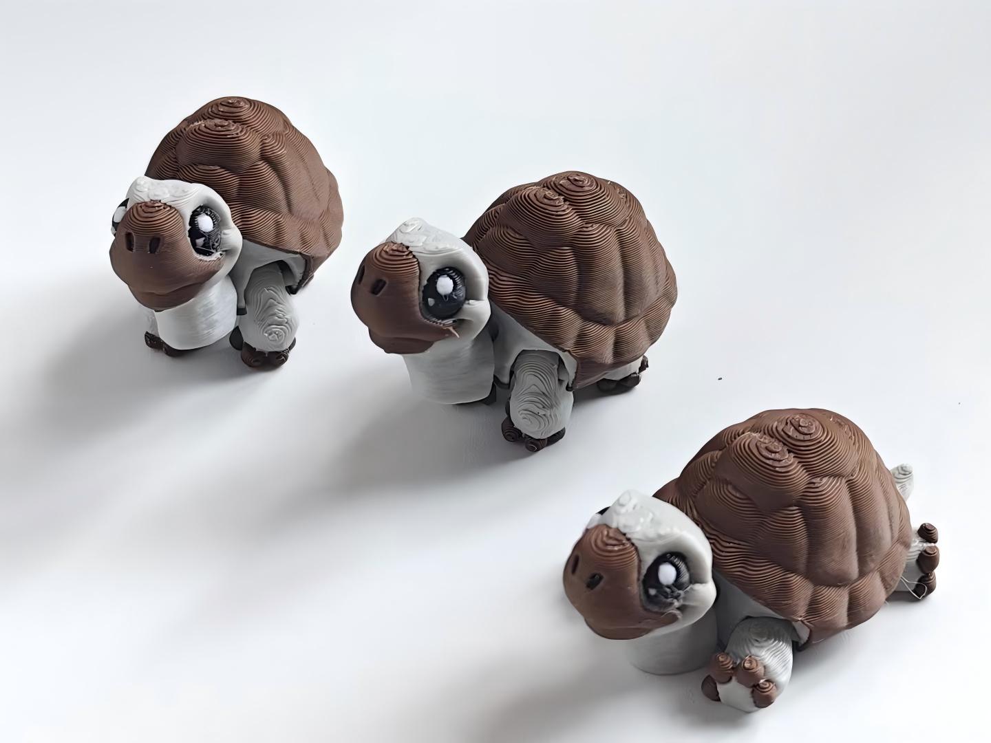3D-printed articulated turtle figurine