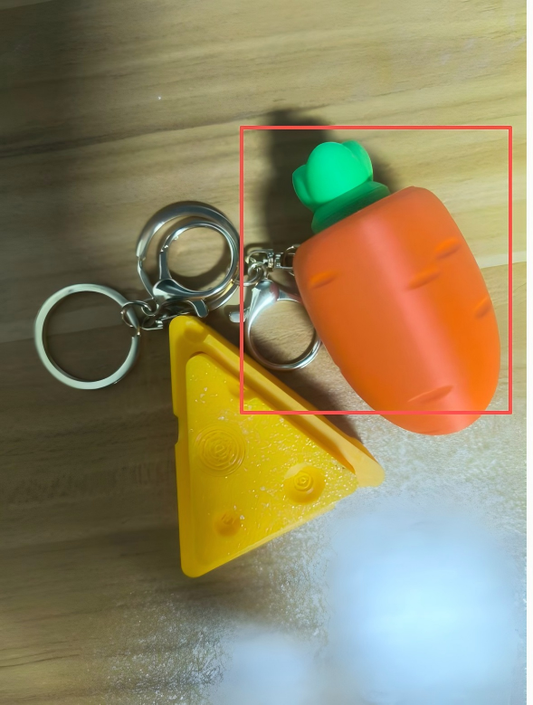 3D-printed carrot keychain charm