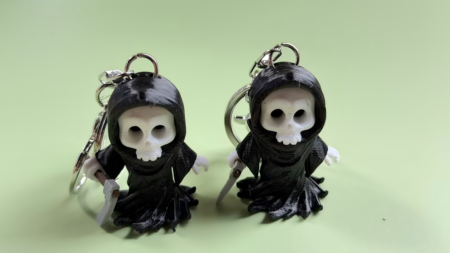3D-printed Grim Reaper series keychain