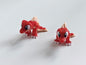3D-printed red dinosaur figurine