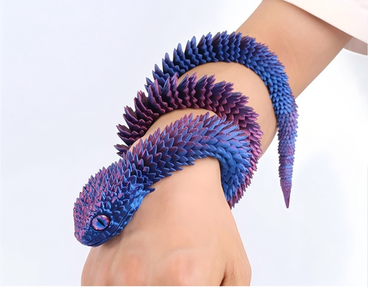 3D Printed Glow-in-the-Dark Rainbow Viper Figurine