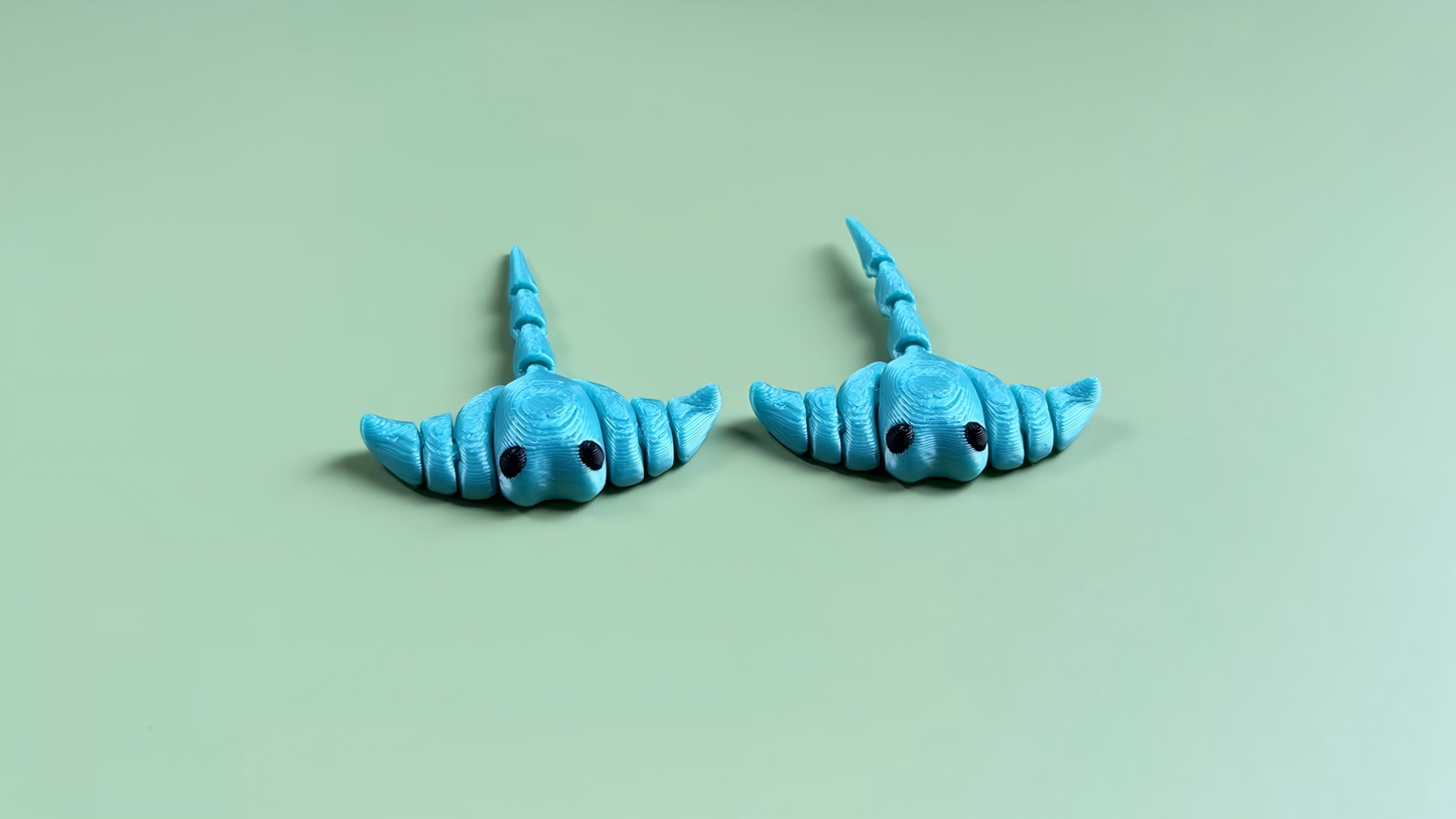 3D-printed manta ray ornament