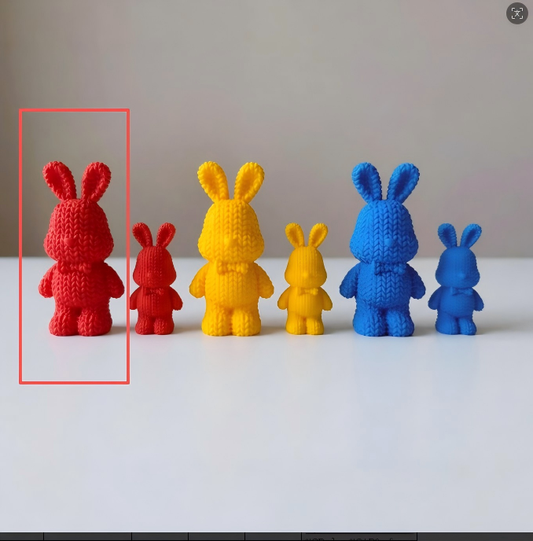 3D Printed Large Rainbow Bunny Figurine