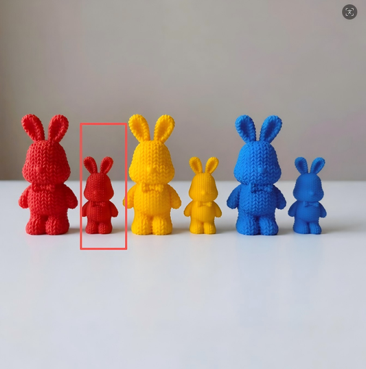 3D Printed Small Rainbow Bunny Figurine