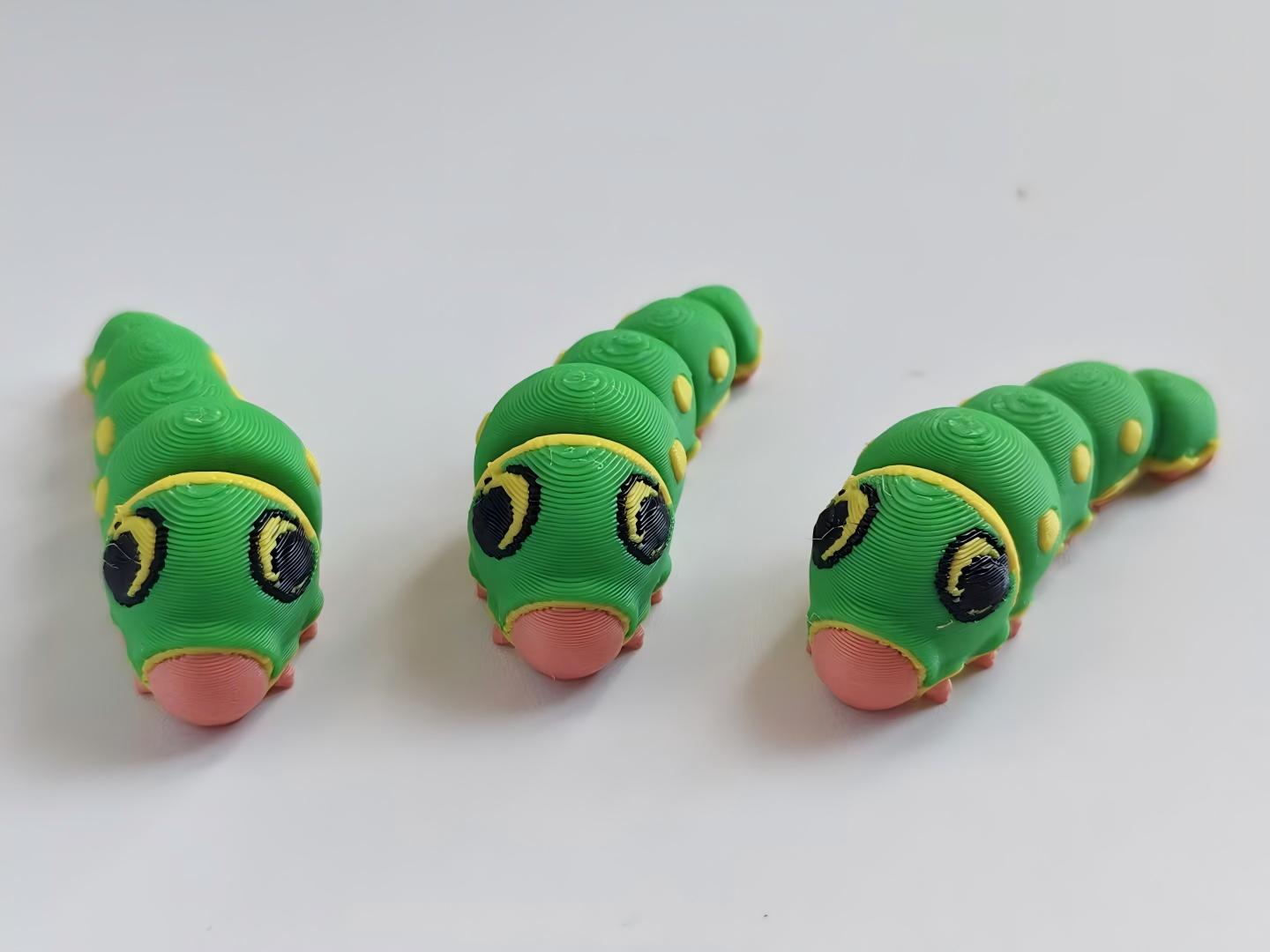 3D printed caterpillar figurine