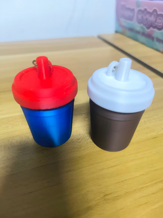 3D-printed milk tea cup keychain charm