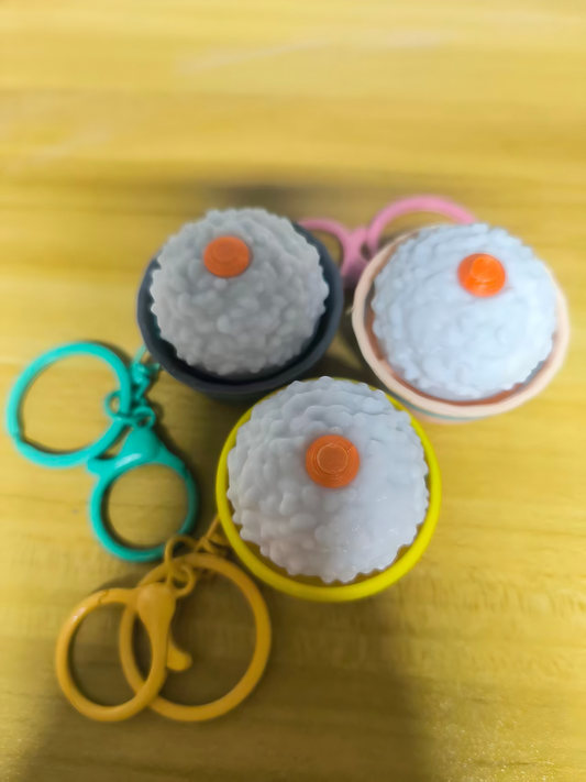 3D-printed rice keychain charm