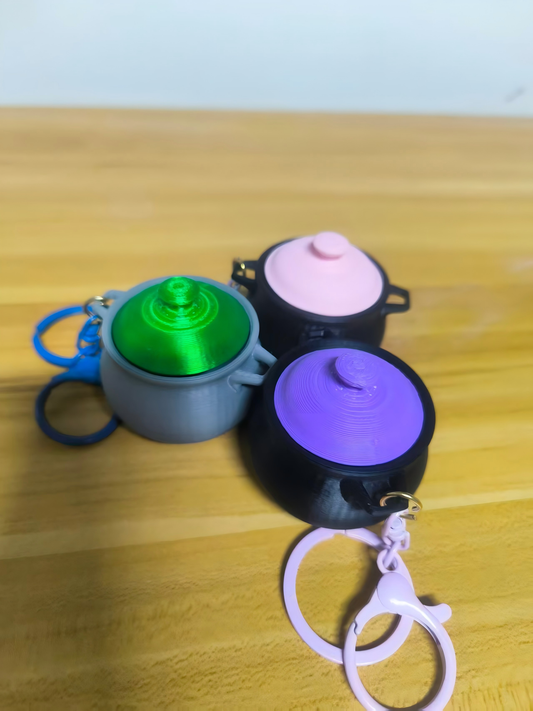 3D-printed pot keychain charm