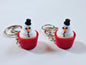 3D-printed Christmas snowman cupcake keychain charm
