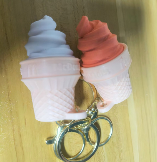 3D printed torch-style ice cream cone keychain charm