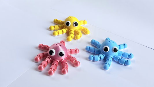 3D printed octopus keychain charm