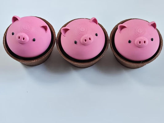 3D-printed piglet planter figurine