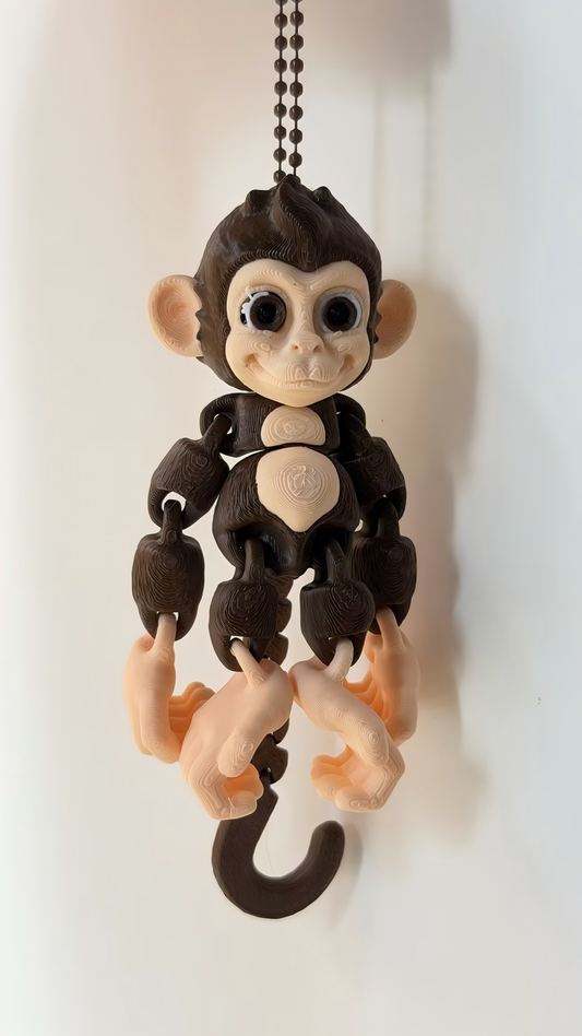 3D printed mischievous monkey keychain charm