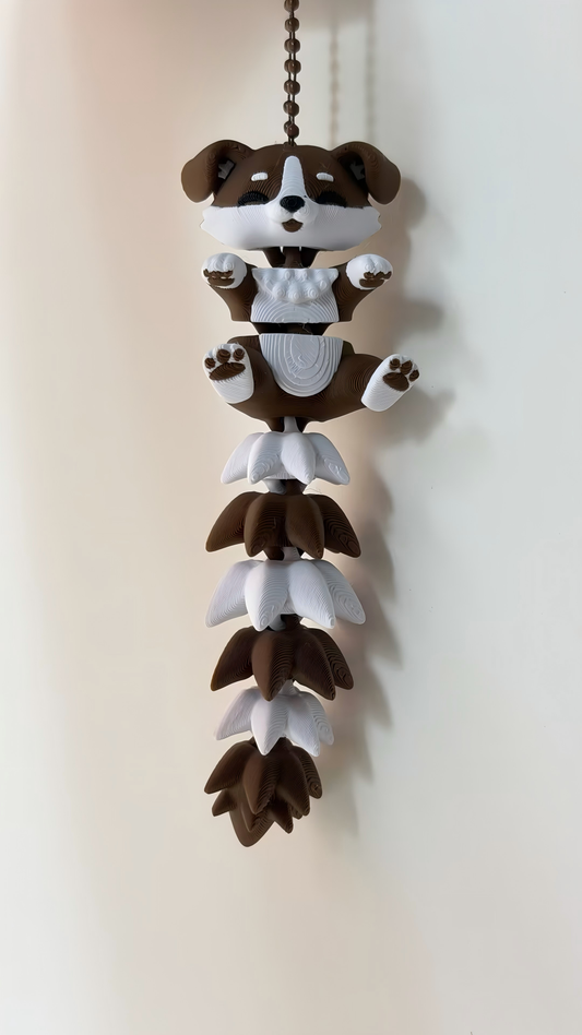 3D printed cartoon dog keychain charm