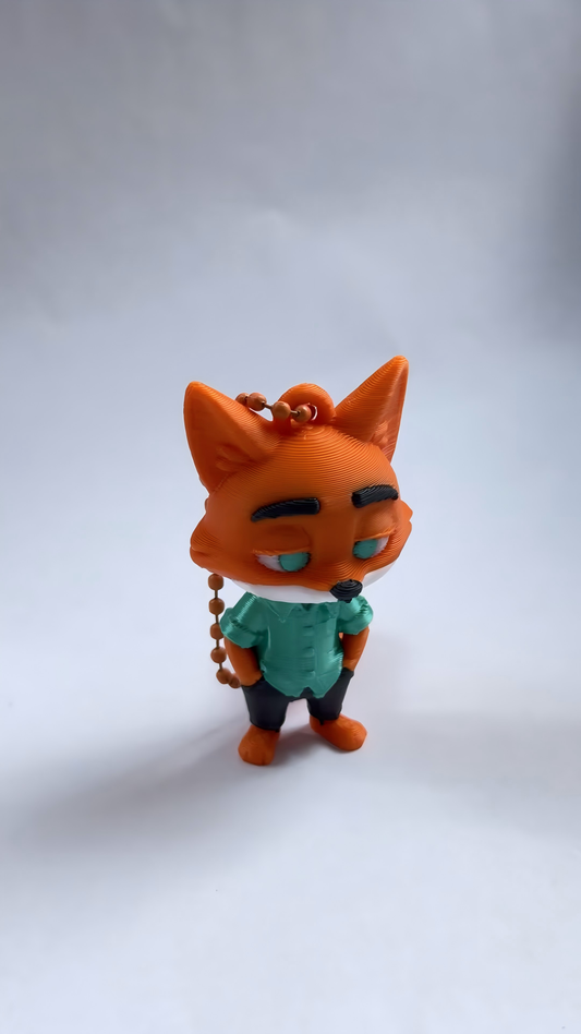 3D printed Nick Wilde keychain charm