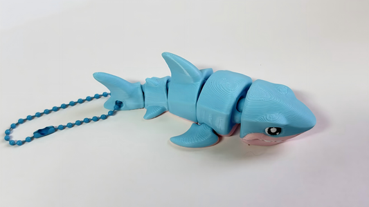 3D printed shark keychain charm